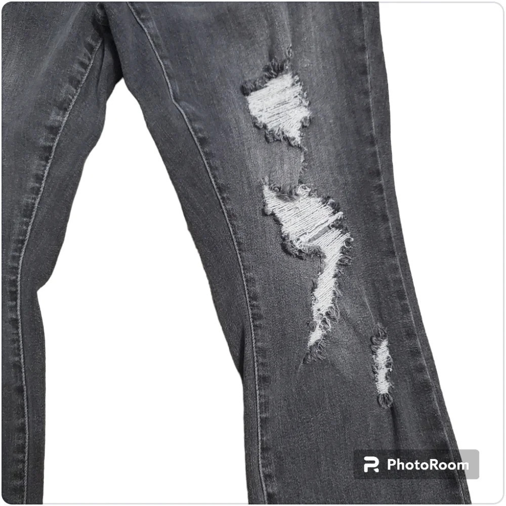 Judy Blue Women's Distressed Skinny Fit Black Denim Jeans 14W - Picture 5 of 11